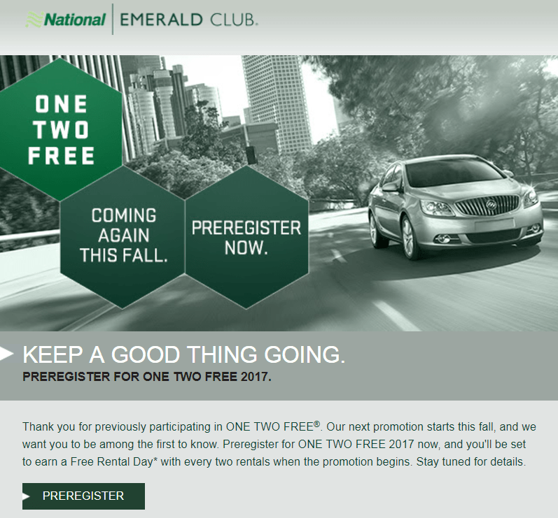 PREVIEW National Emerald Club One Two Free Promotion Is Back For 2017