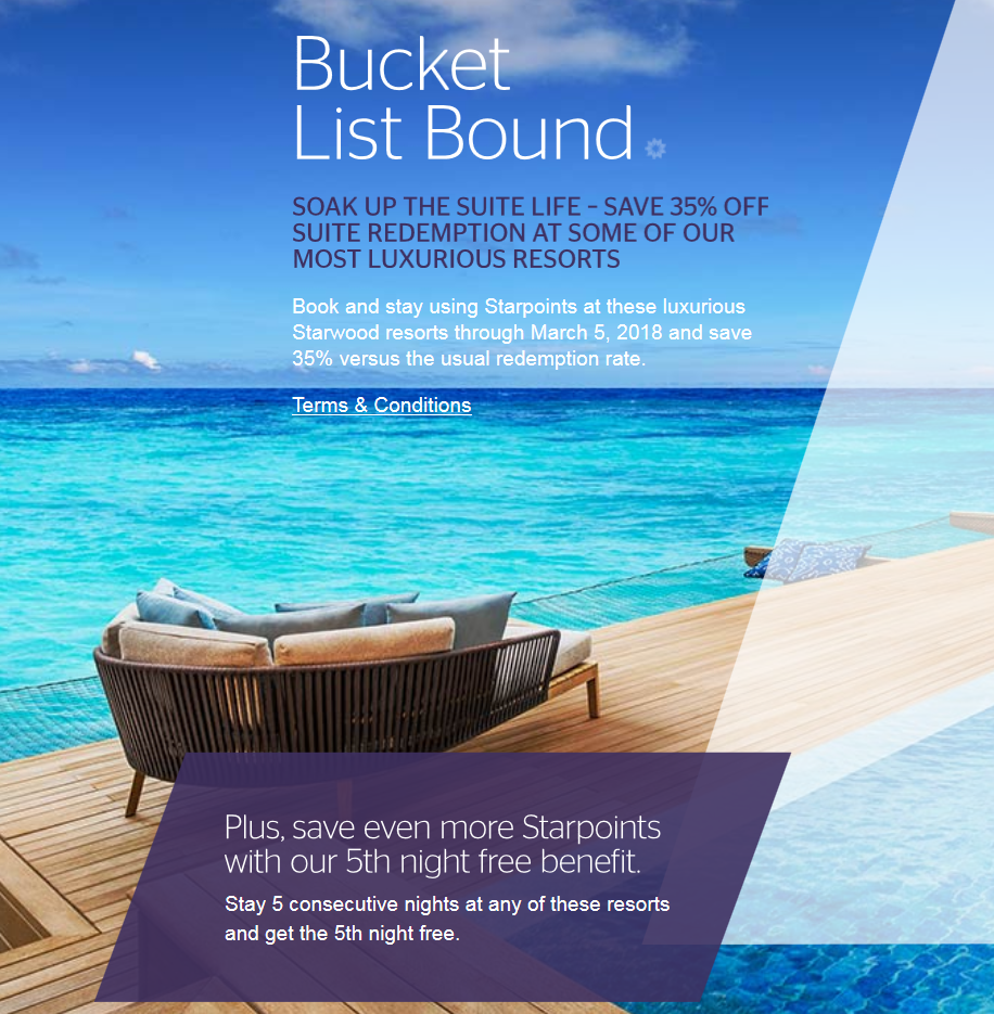 SPG Paradise Is Closer 35 Off Starpoints Awards At Select Resorts