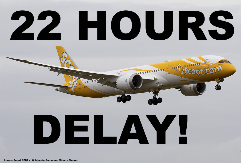 Scoot Flight From Bangkok to Singapore Delayed For 22 Hours With