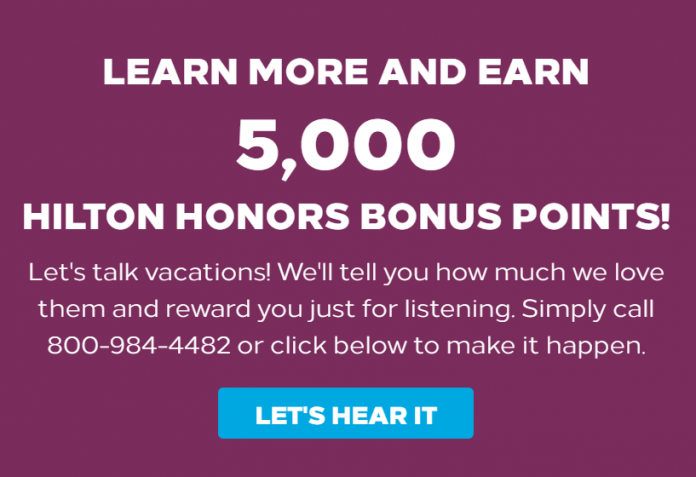 Hilton Honors 5,000 Points For Short Grand Vacations Club Sales Call Points Finally Posting