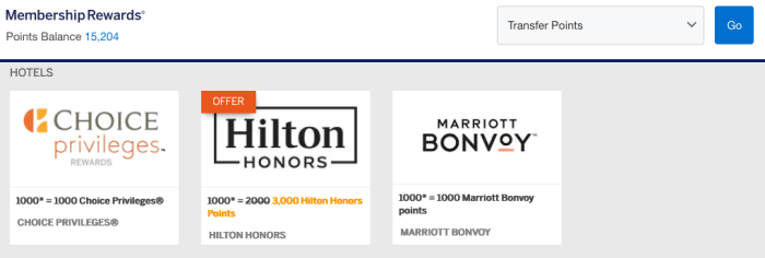 American Express U.S. Based Membership Rewards 50 Transfer Bonus For