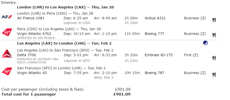 Airfare of the Day [Upper Class] VIRGIN ATLANTIC London to Los Angeles