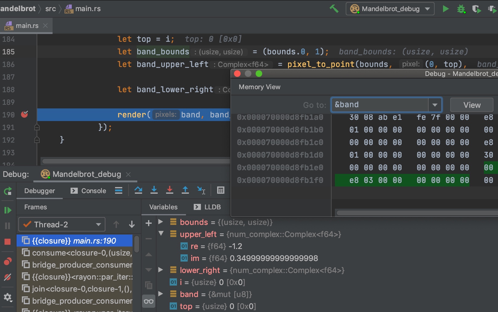 Debugging Rust Code in CLion