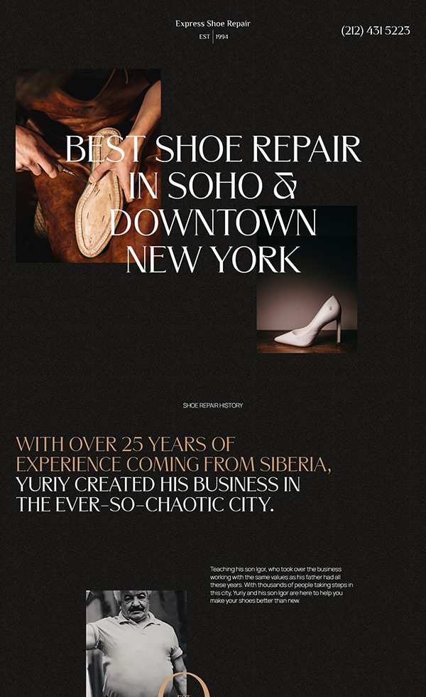 Express Shoe Repair NYC  Design Clip [L] LP・ランディングページのクリップ集