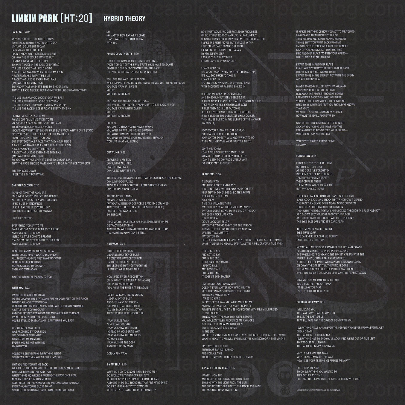 LPCatalog 2000 Hybrid Theory / 20th Anniversary Edition / Germany