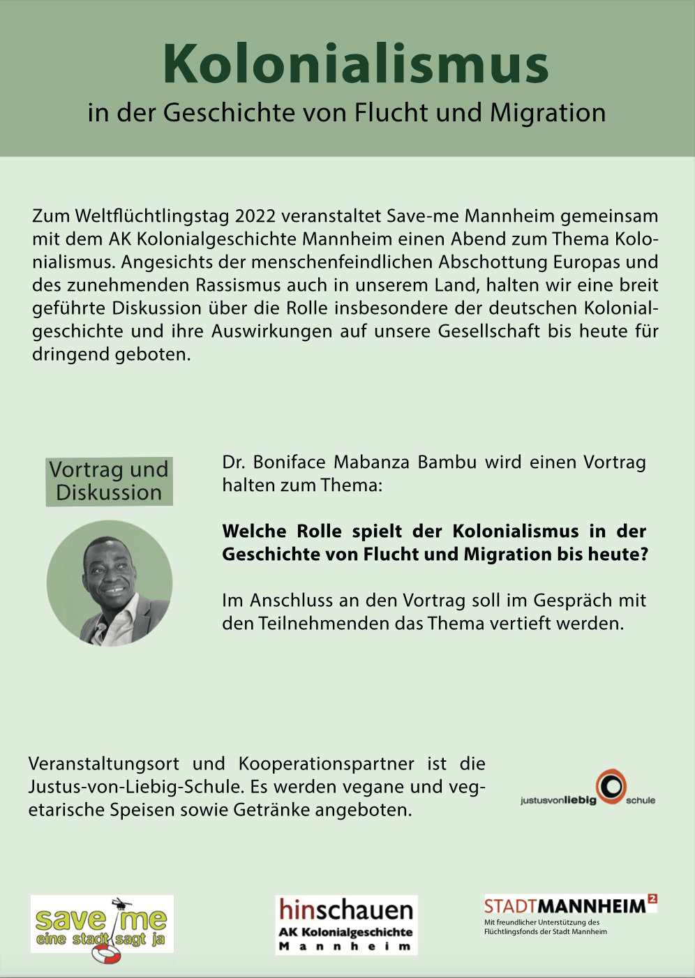 Vortrag mit Dr. Boniface Mabanza Bambu Forschungsprojekt