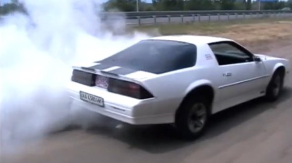 BURNOUT VIDEO 3rd Gen V6 Camaro Destroys One Tire