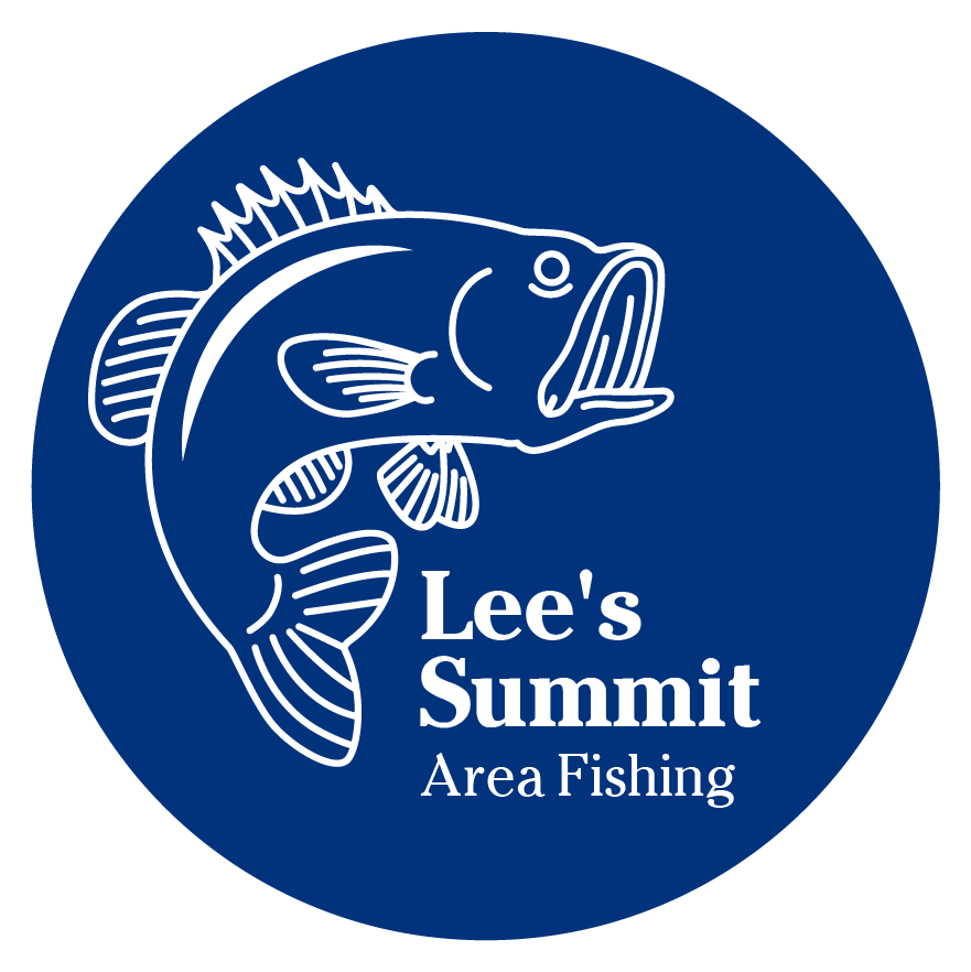 LSAF Sticker, Blue Background Lee's Summit Area Fishing