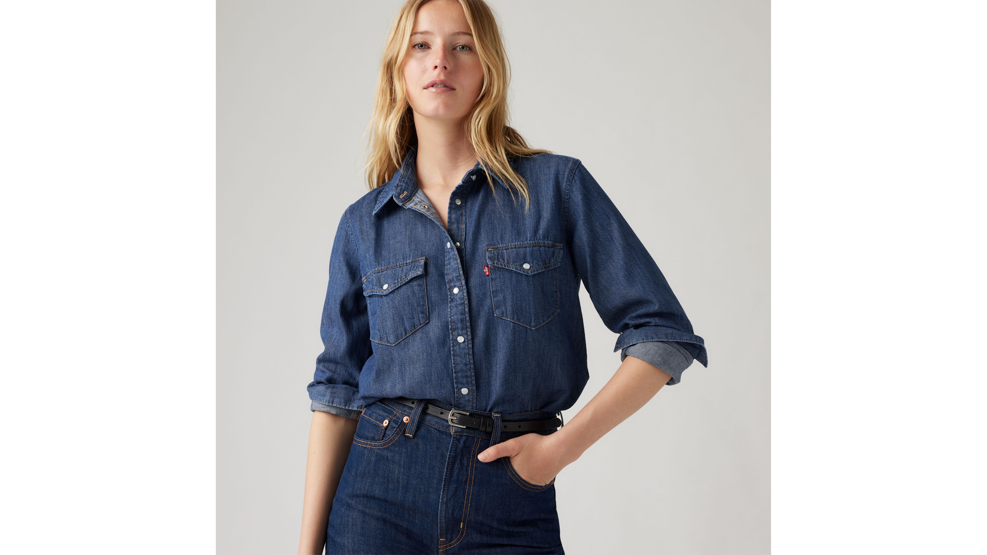 Iconic Lightweight Western Shirt Blue Levi's® GB