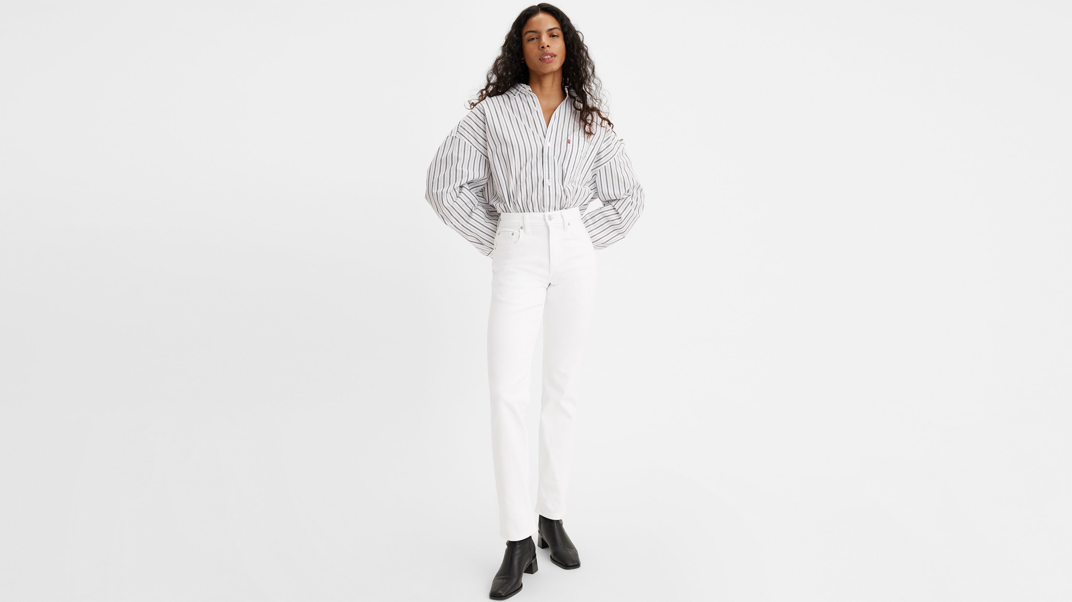 724 High Rise Slim Straight Women&rsquo;s Jeans - White | Levi&rsquo;s® US
