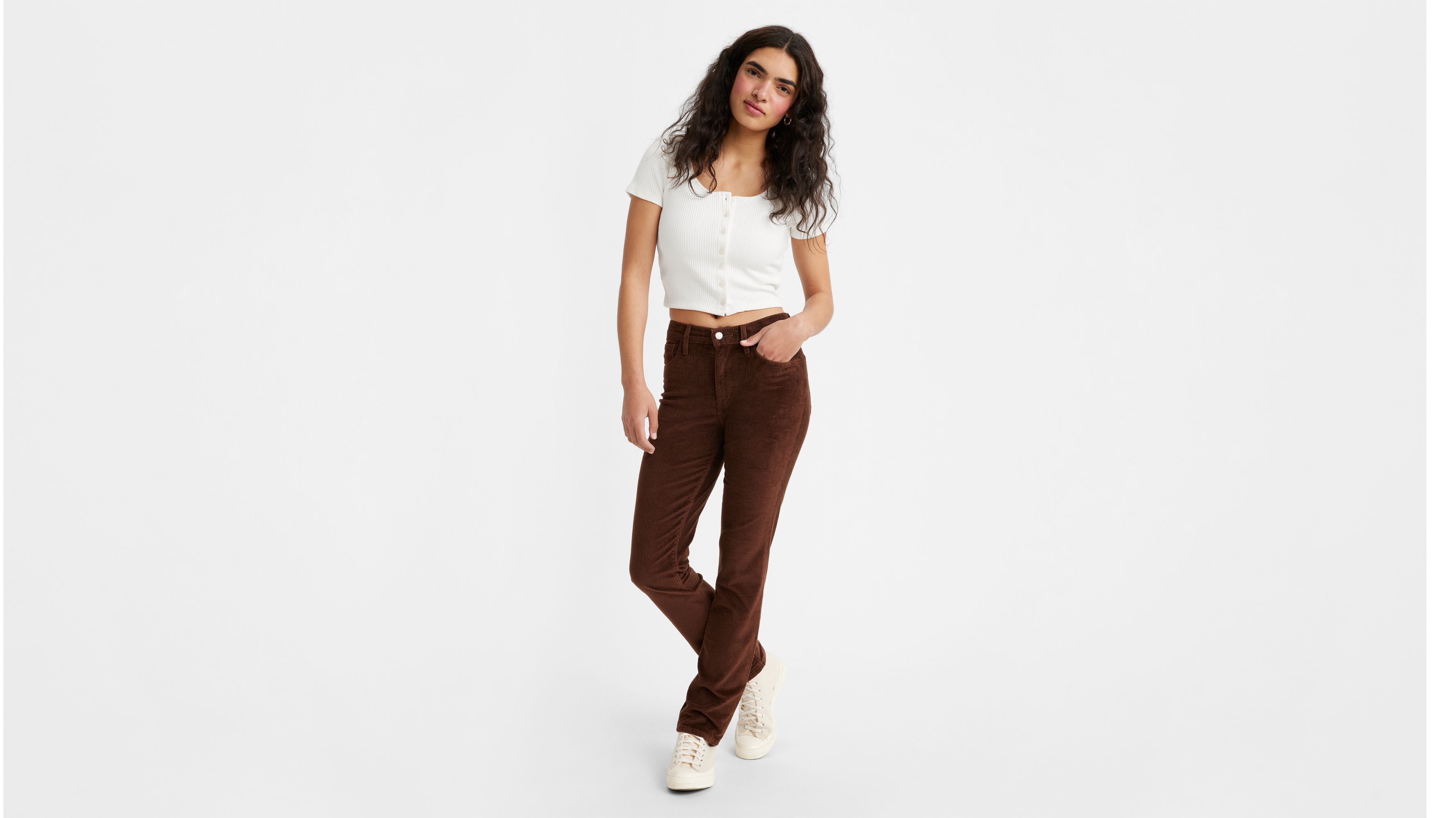 724 Corduroy High Rise Slim Straight Pants - Brown | Levi&rsquo;s® US