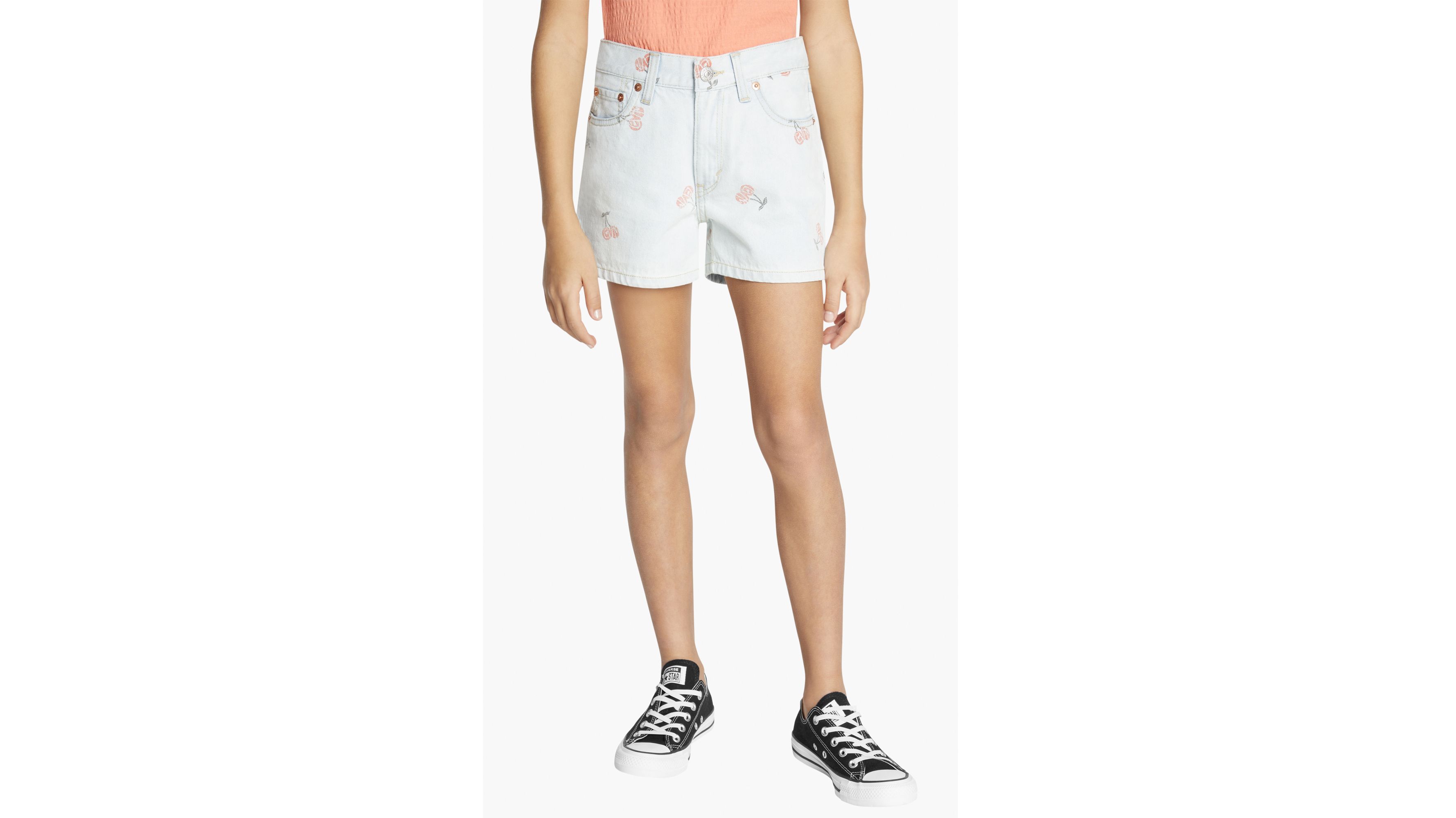 Cherry Print High Rise Big Girls Shorts 716 Light Wash Levi's® US