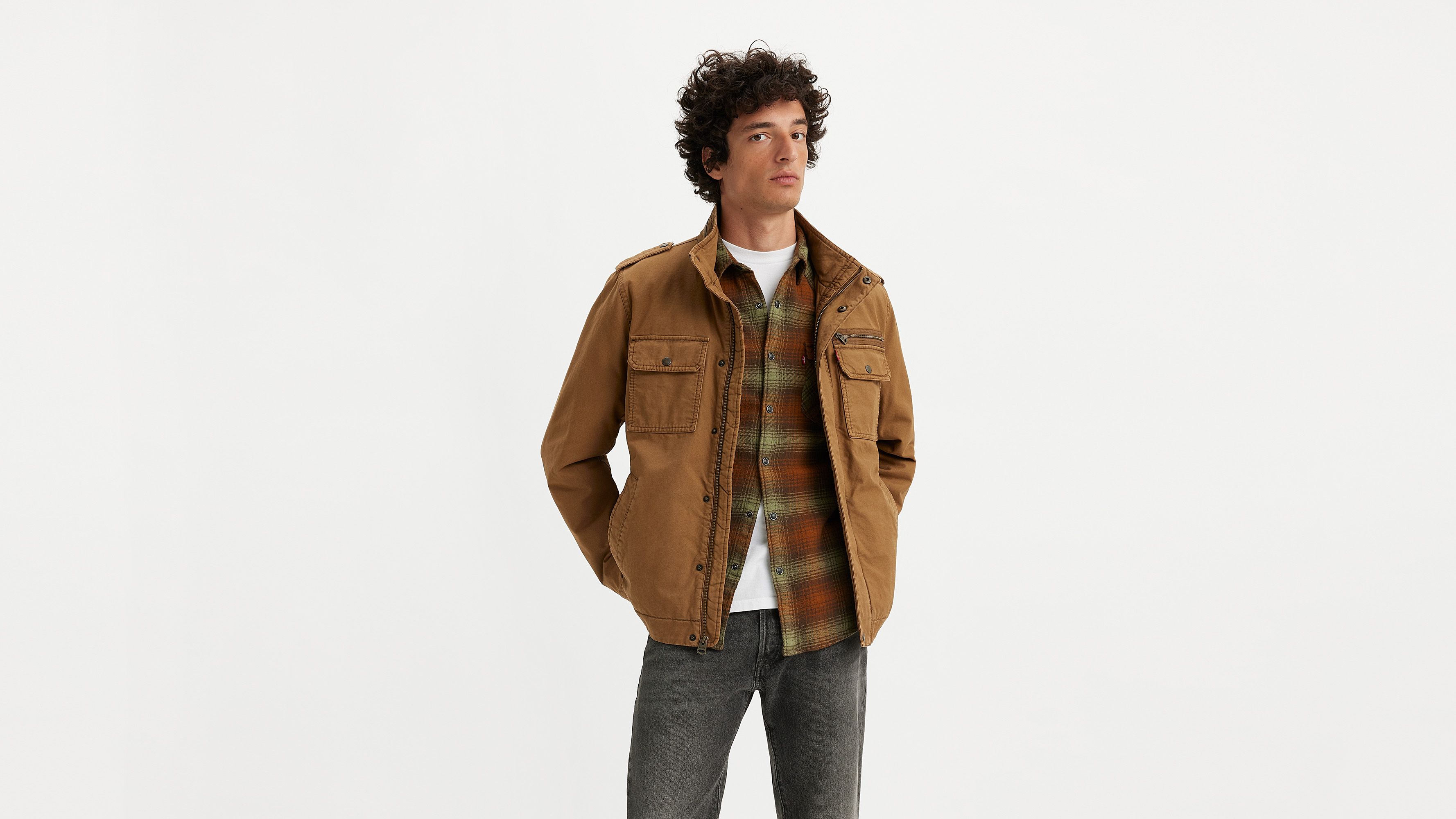 Cotton Military Jacket Brown Levi's® US