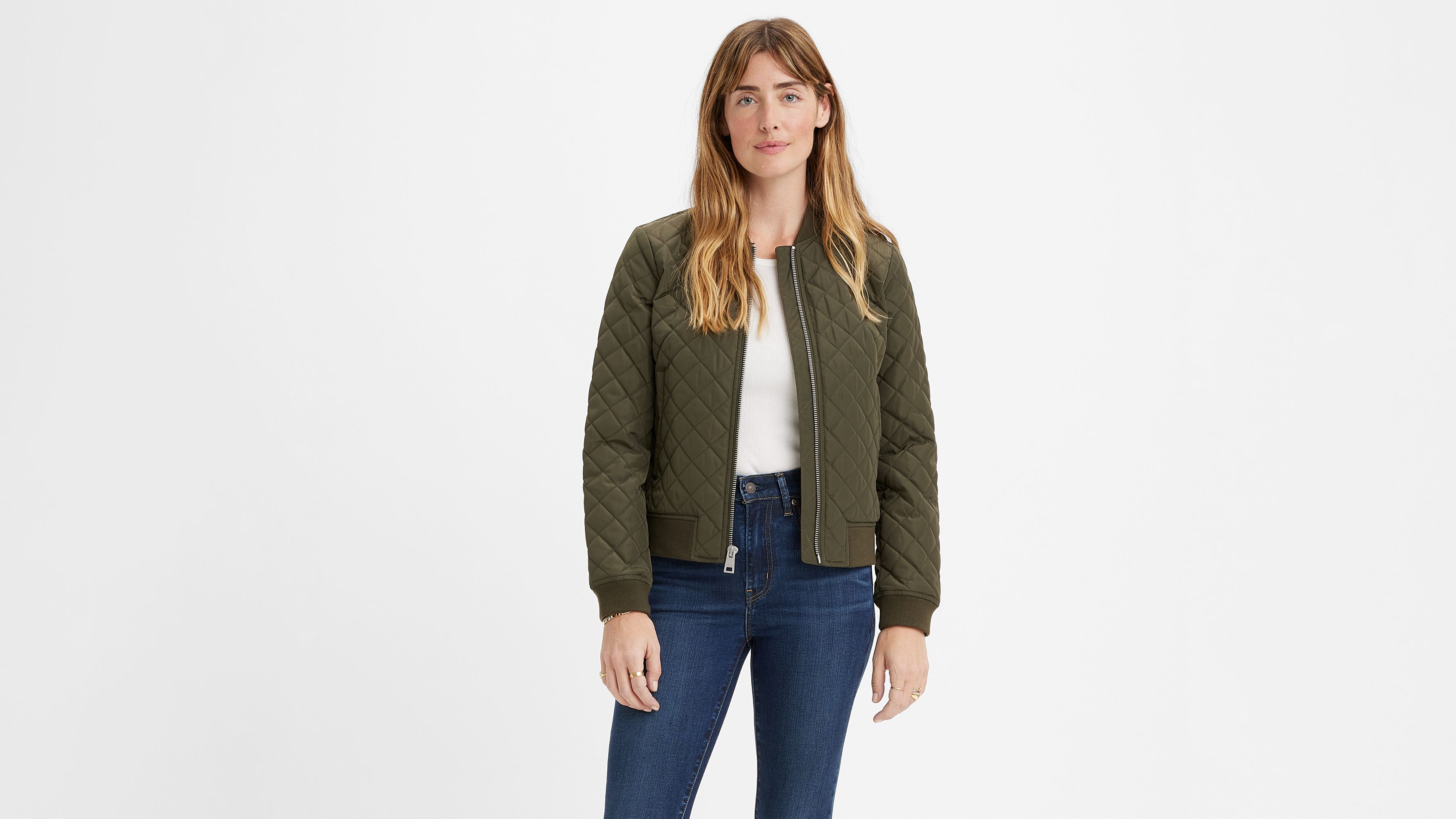 Diamond Quilted Bomber Jacket Green Levi's® US