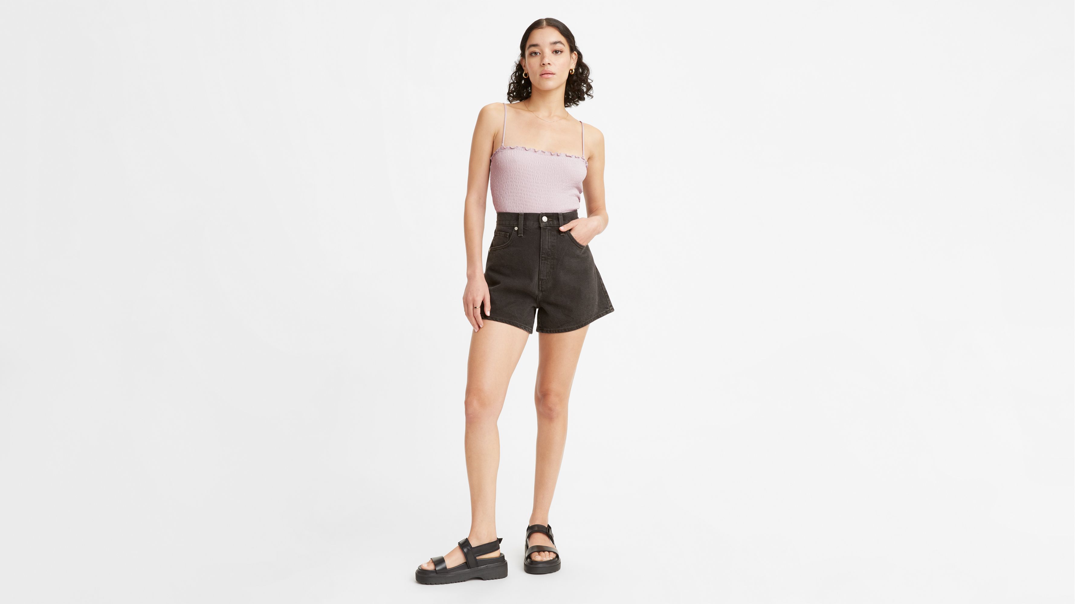 High Waisted Mom Women's Shorts Light Wash Levi's® US