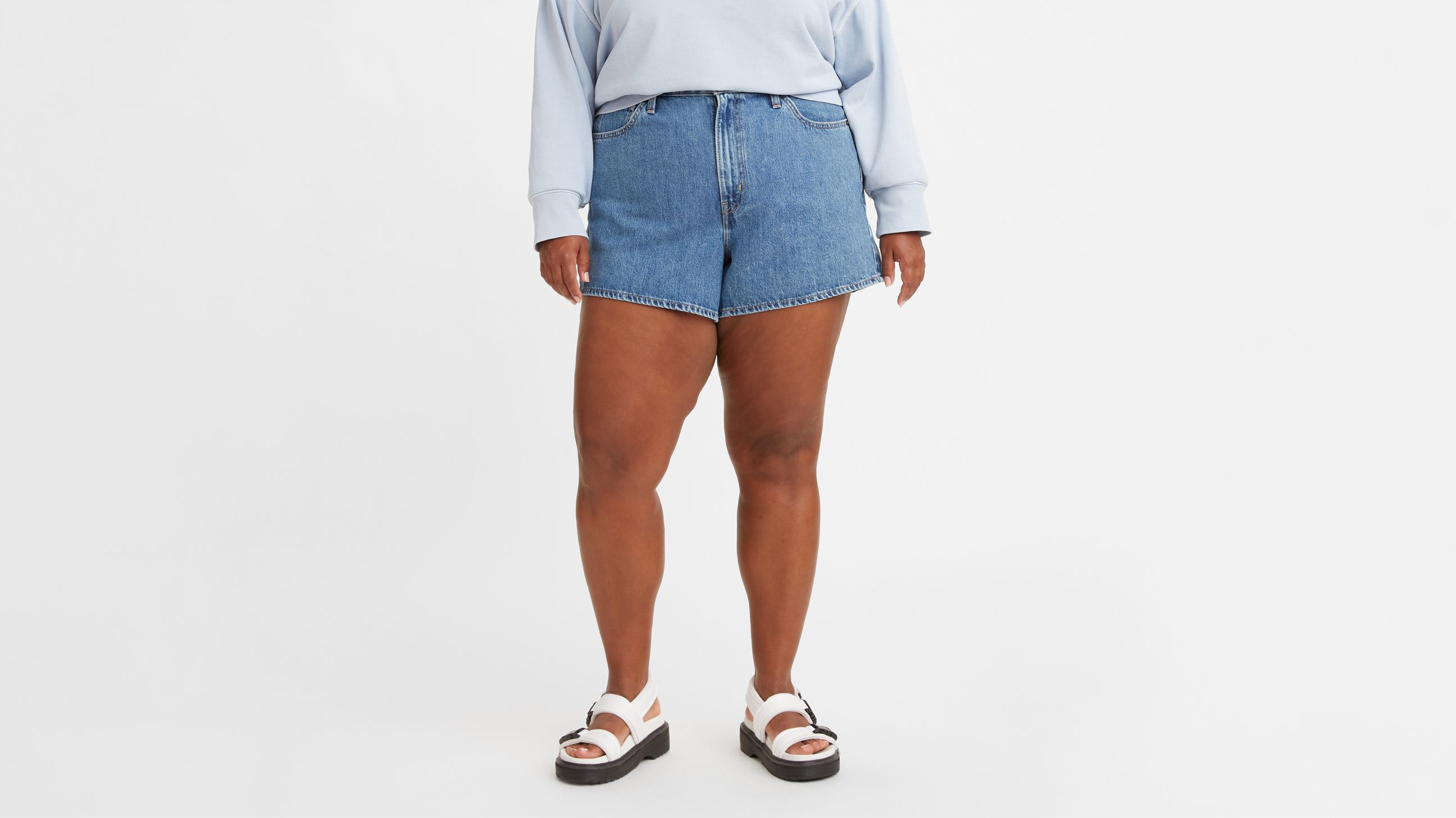 High Waisted Mom Women's Shorts (plus Size) Medium Wash Levi's® CA