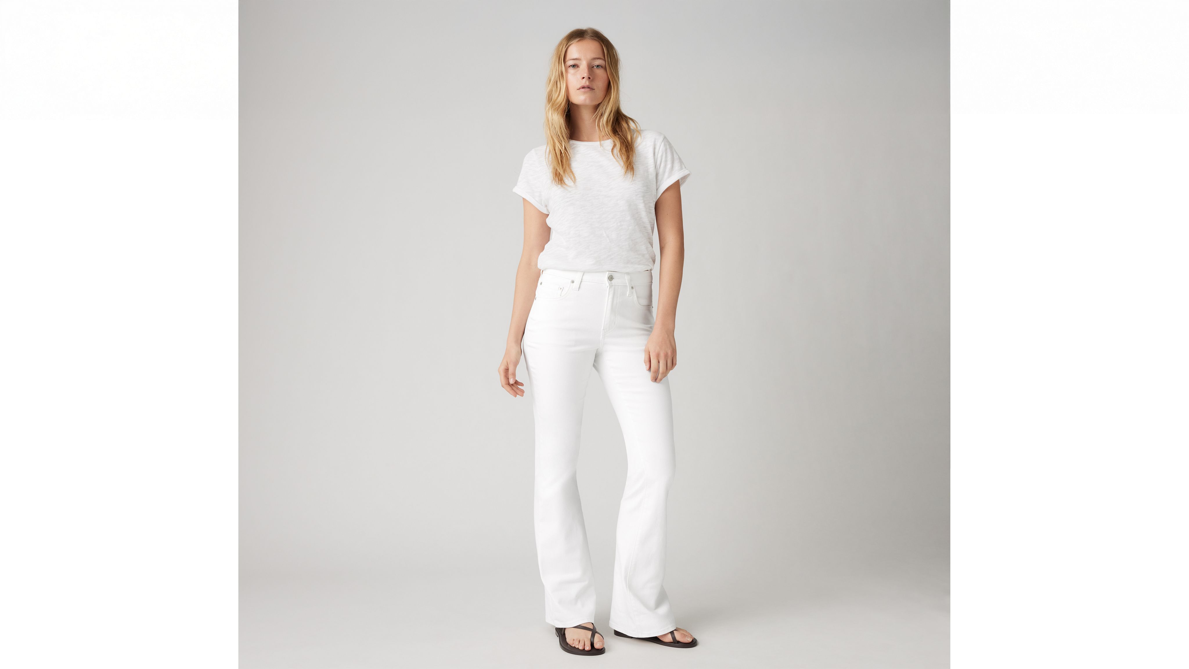 726 High Rise Flare Women&rsquo;s Jeans - White | Levi&rsquo;s® US