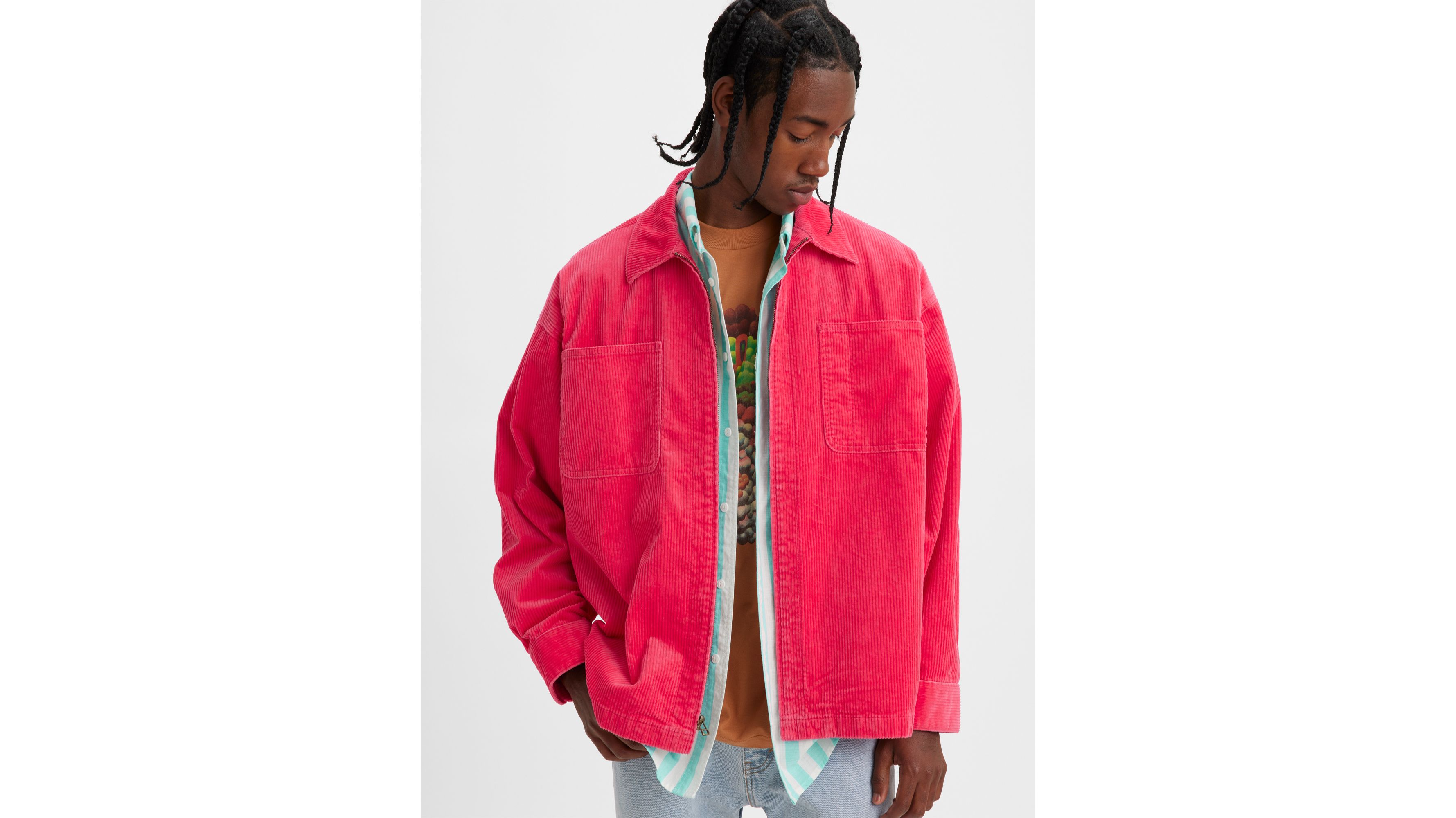 Mens Pink Corduroy Jacket