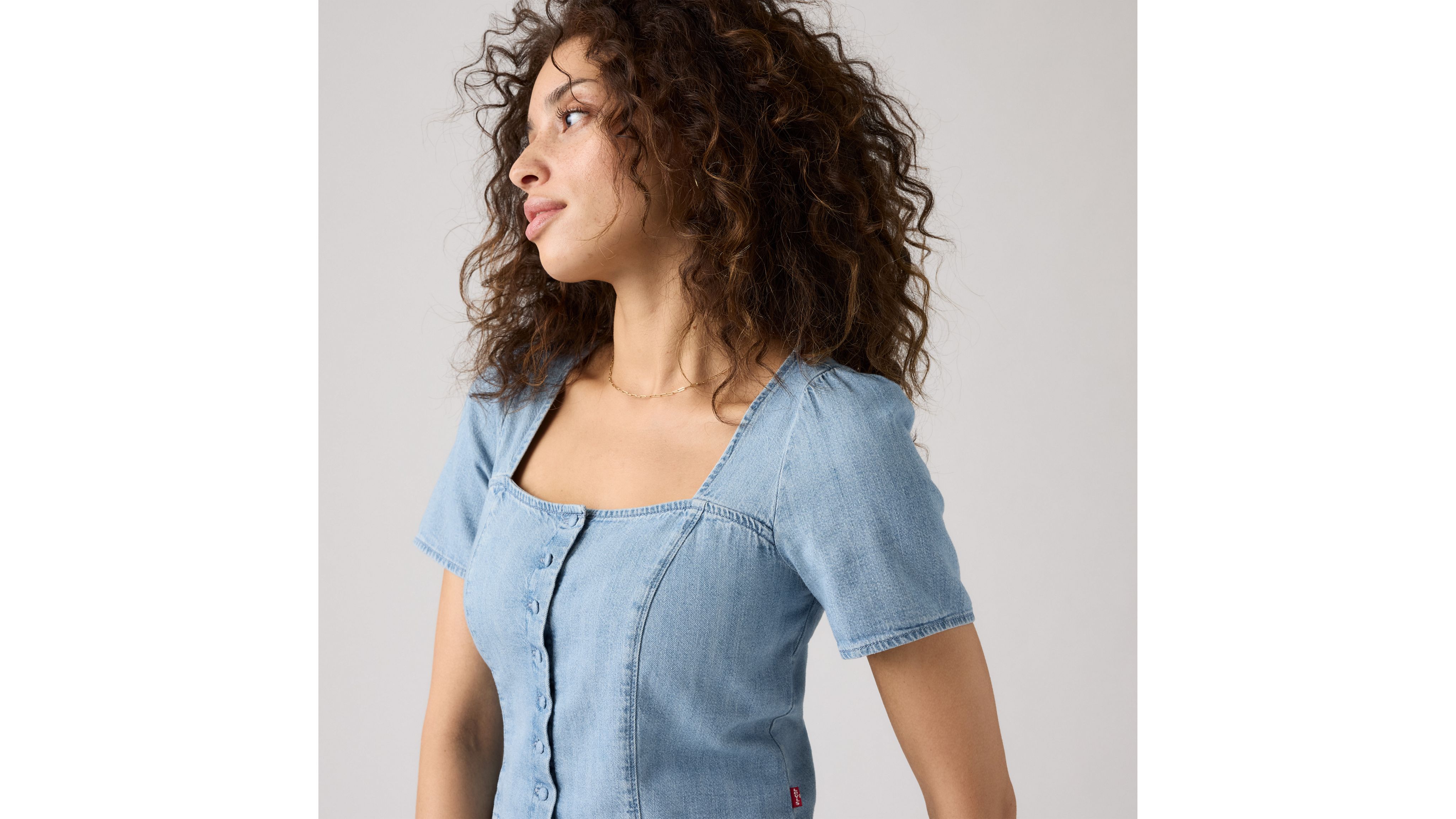 Pascale Short Sleeve Blouse Light Wash Levi's® CA