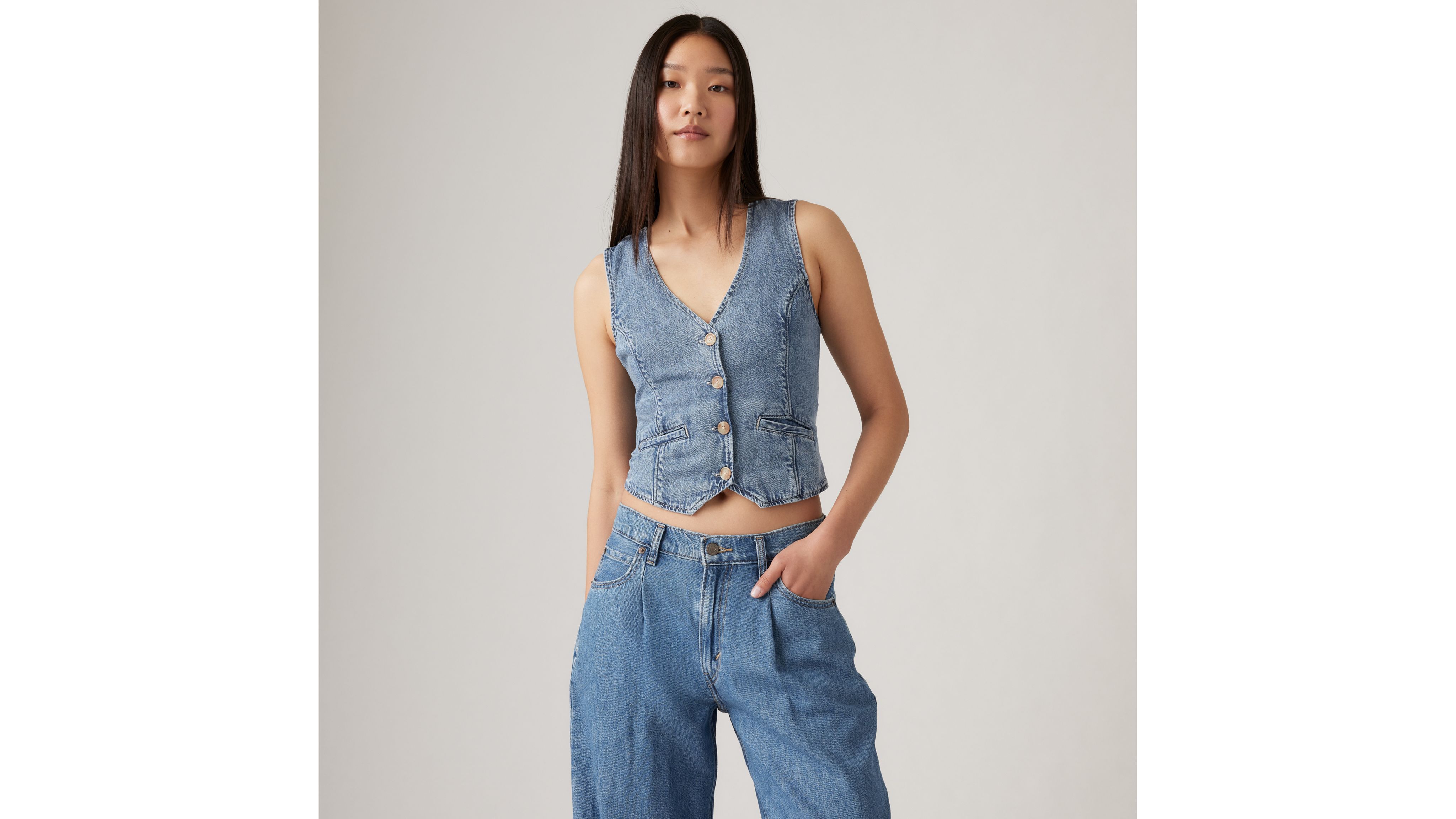 Jaylah Vest - Medium Wash | Levi&rsquo;s® CA