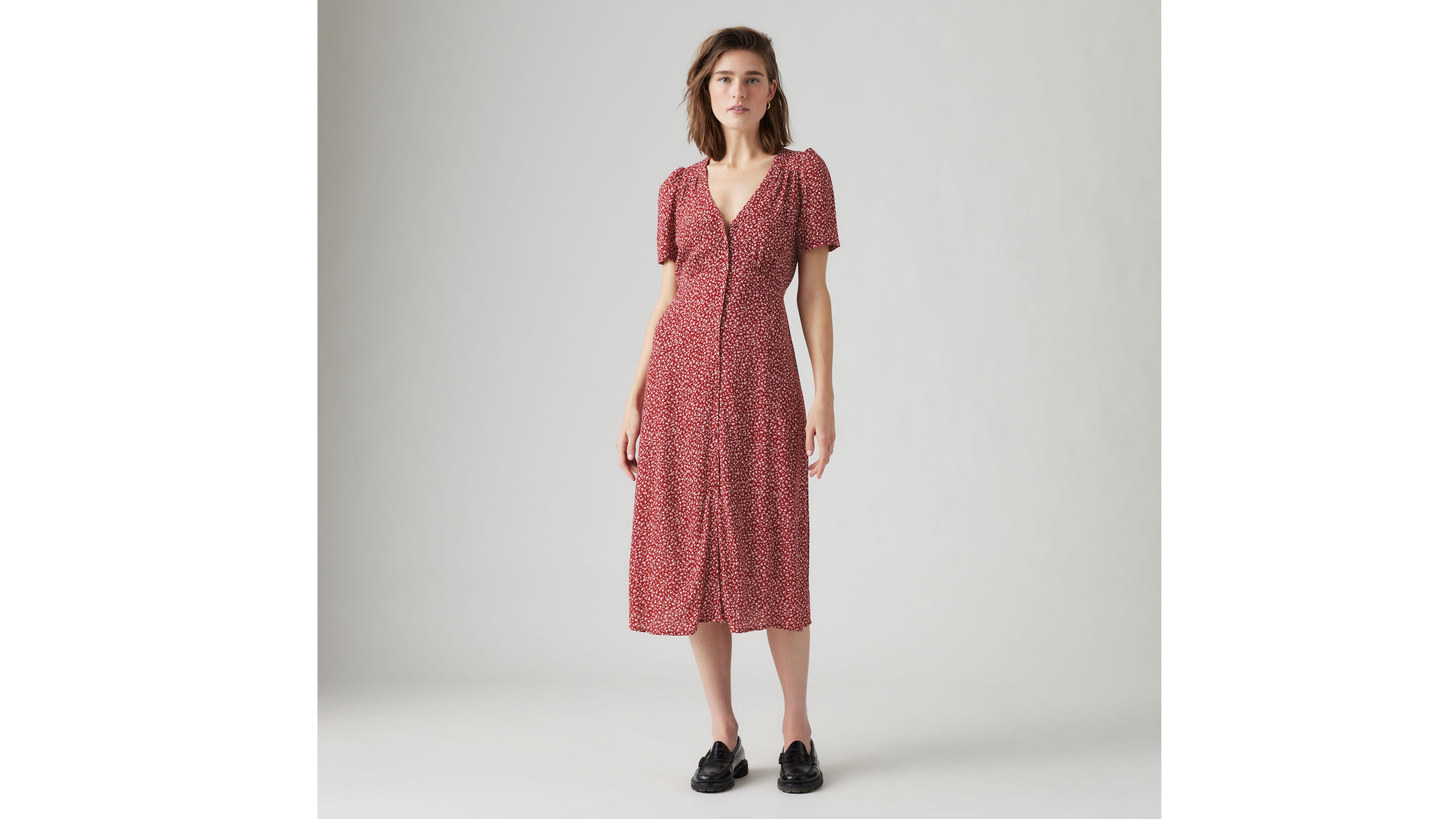 Vestido Midi De Manga Corta Sarina Rojo Levi's® ES