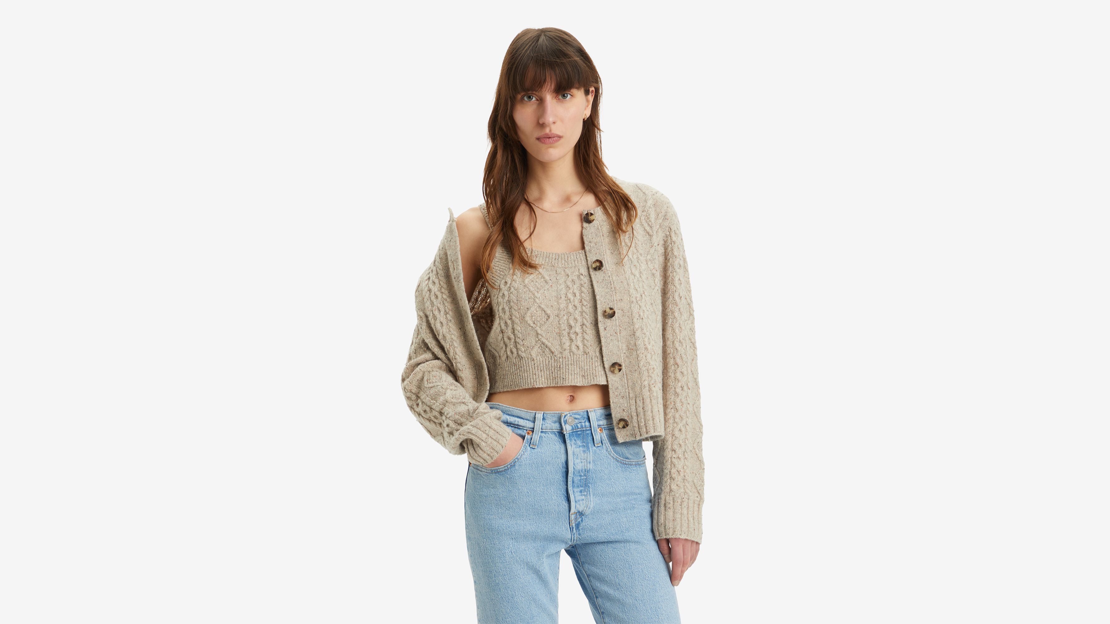 Primrose Cable Cardigan Beige Levi's® GB