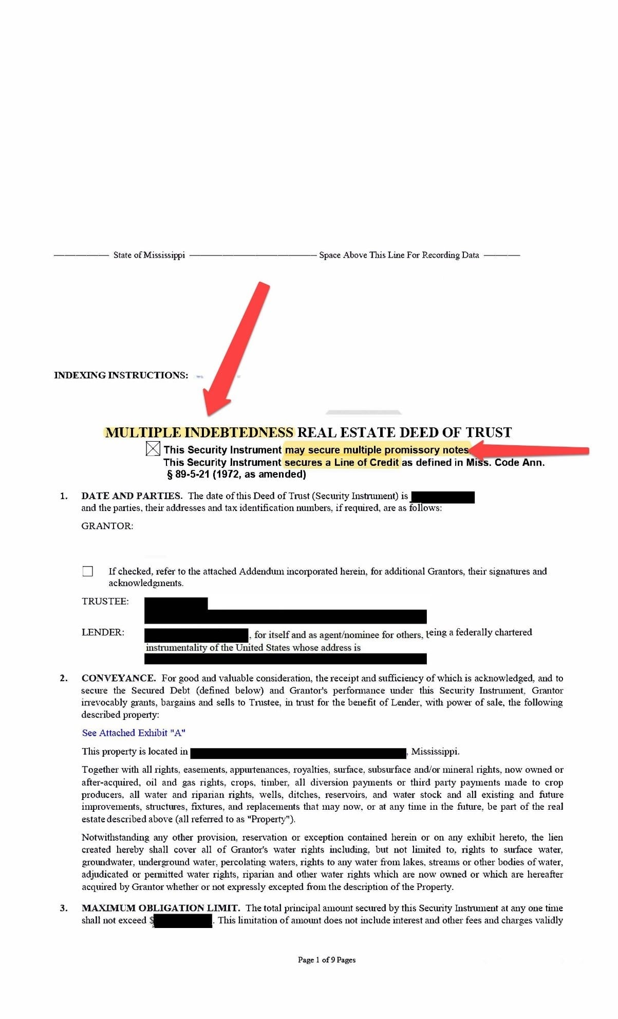 Multiple Indebtedness Deeds of Trust What’s that? Land Title