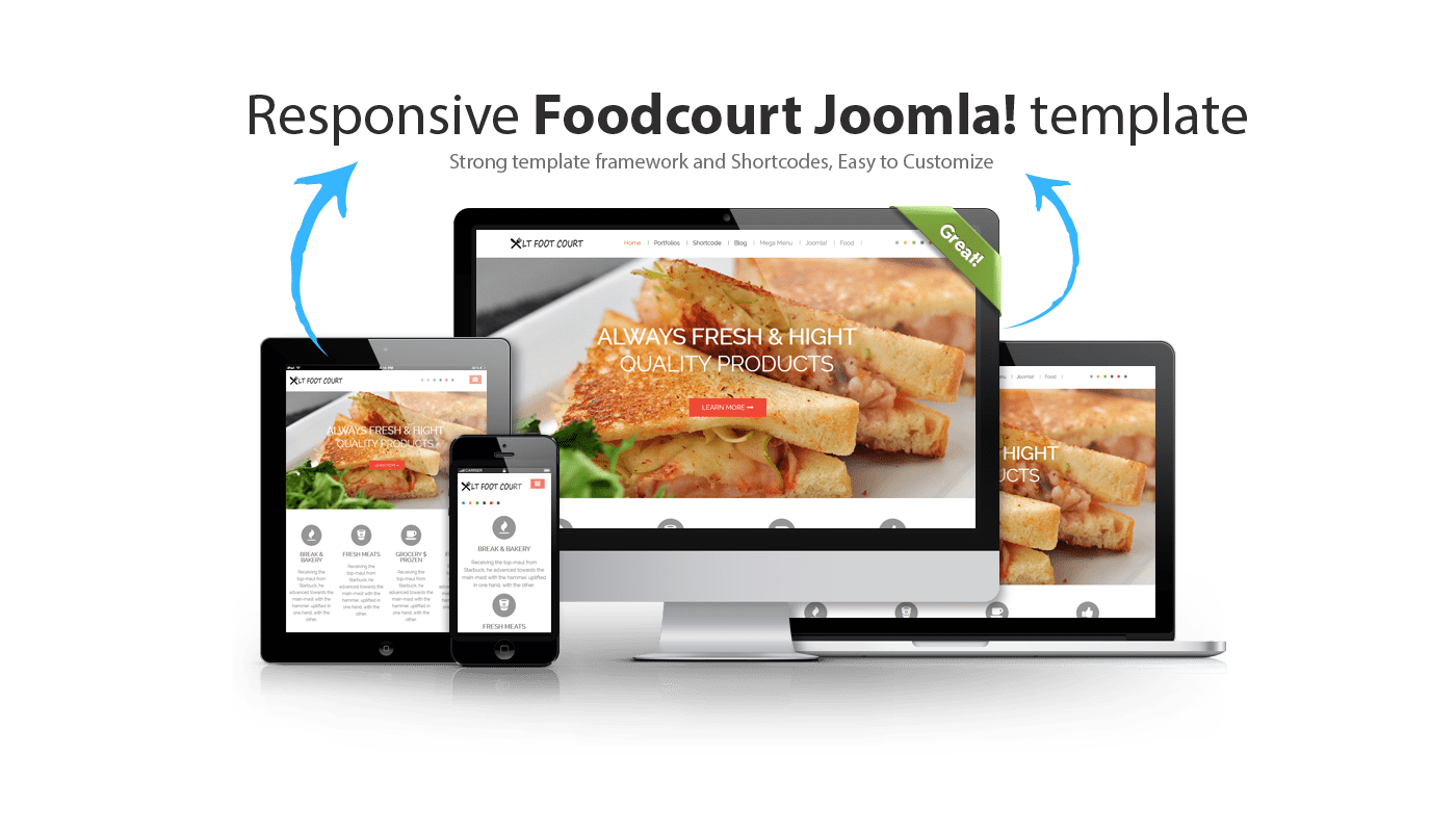LT Food Court Responsive Food Order / Food Court Joomla template
