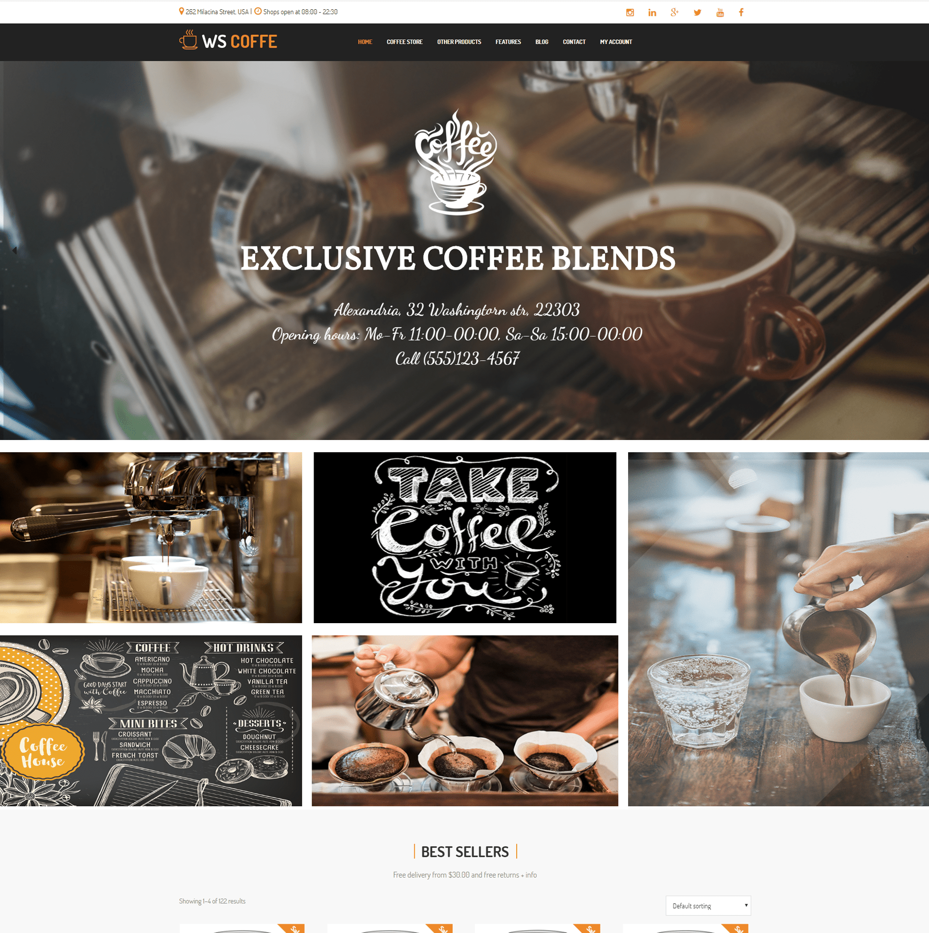 WS Coffee Responsive wordpress coffee shop themes