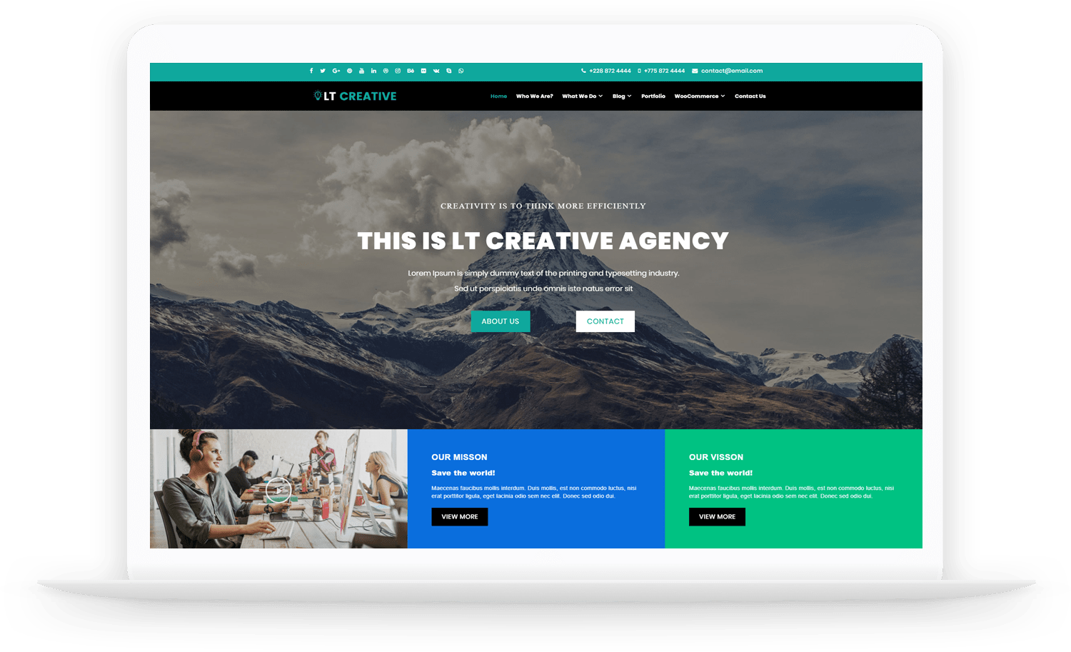 LT Creative Free responsive portfolio wordpress theme