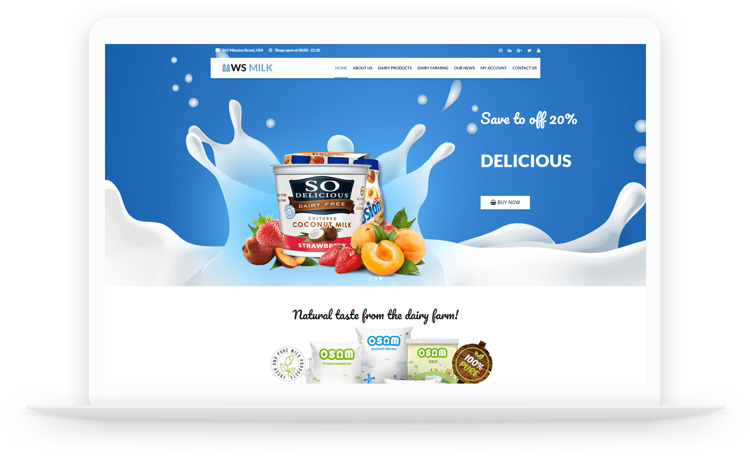 WS Milk Best Free Dairy Farm Wordpress Theme