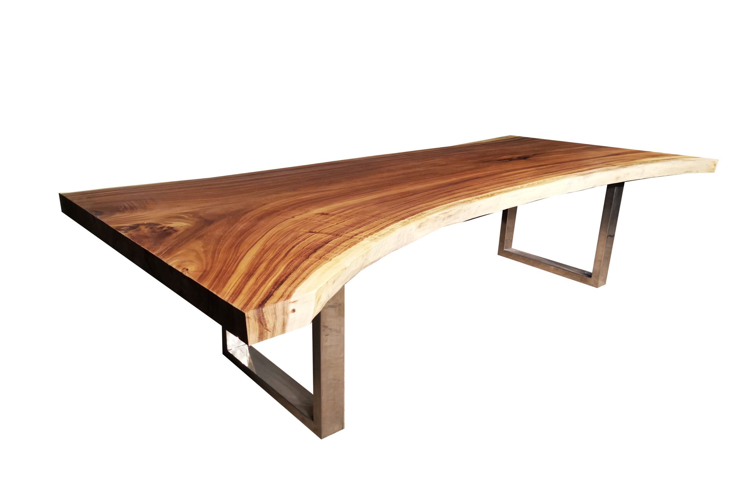 Buy Acacia Wood Live Edge Dining Table with Metal Legs 120×524155