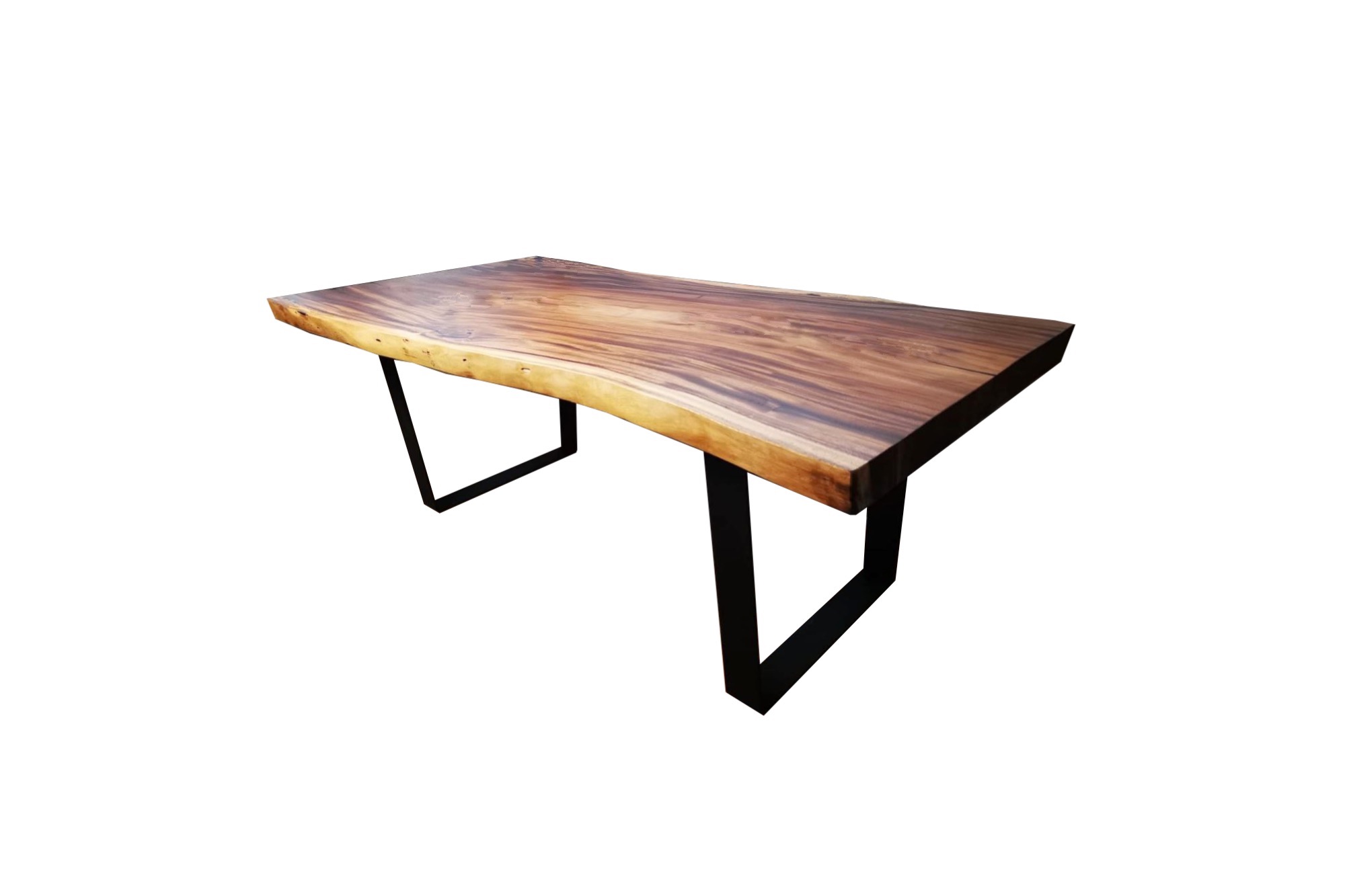 Acacia Wood Live Edge Dining Table 79 x 3640 x 2 Inches with Metal