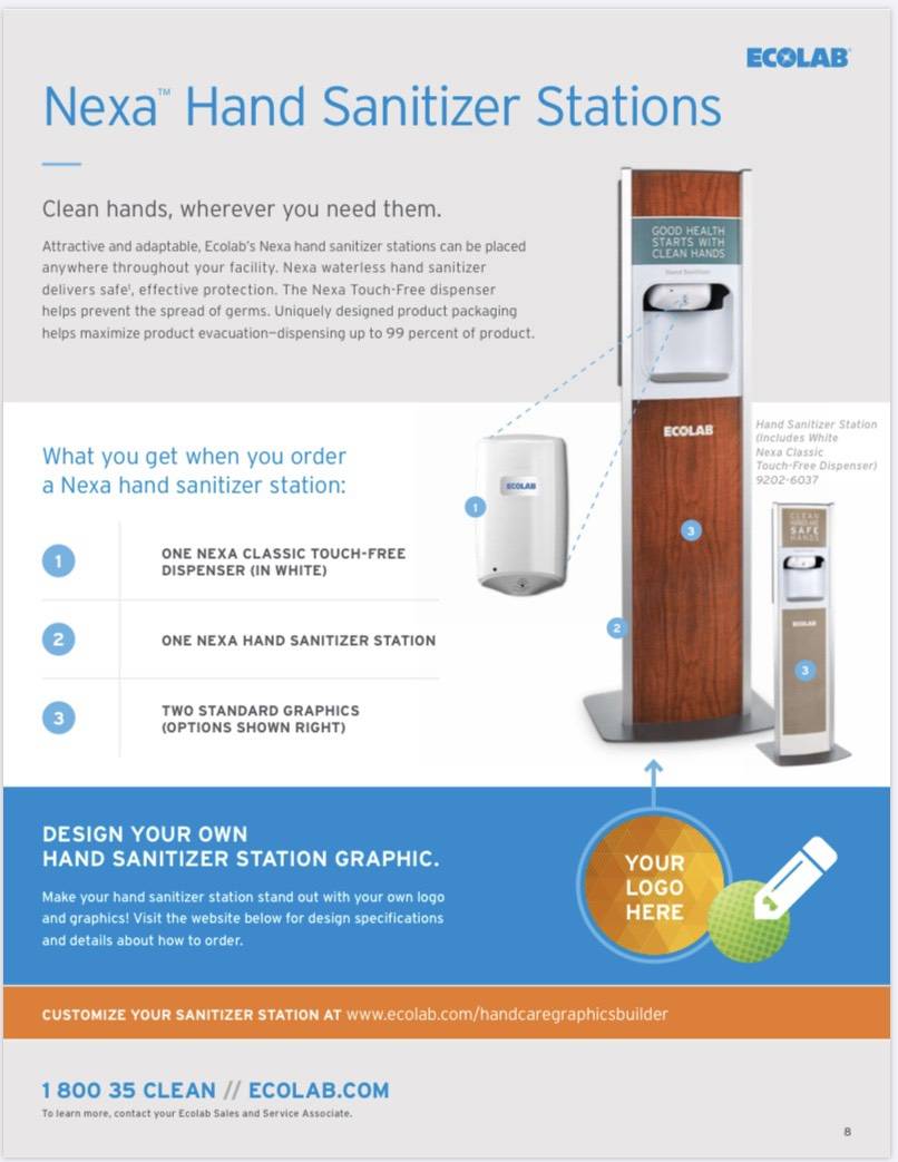 ECOLAB Nexa Hand Sanitizer Station LTK Intertrading ผลิตภัณฑ์ทำความ