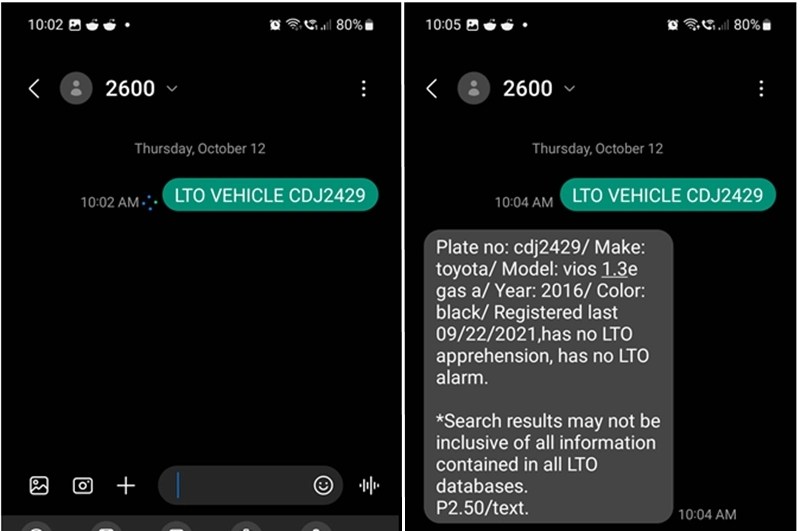 Plate Number Verification via Text How to Check for LTO Alarm