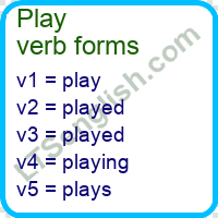 Play verb forms - Learn English Free Online | LTSenglish.com
