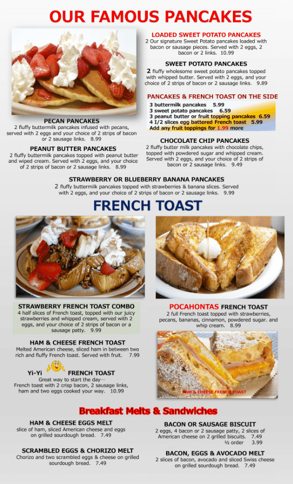 Menu Lubbock Breakfast House