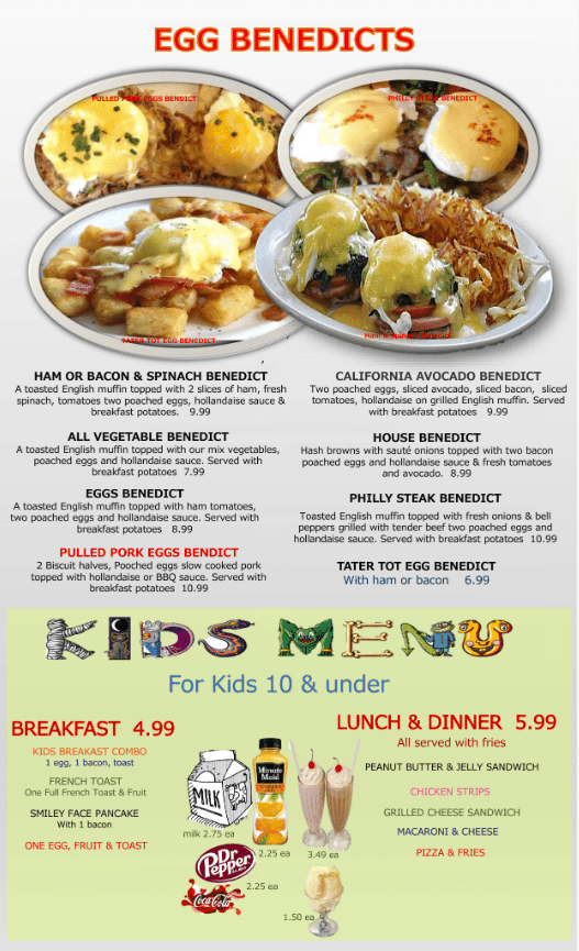 Menu Lubbock Breakfast House