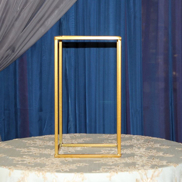 Bohemian Gold Rectangle Centerpiece Stand Lubbock Event Rentals