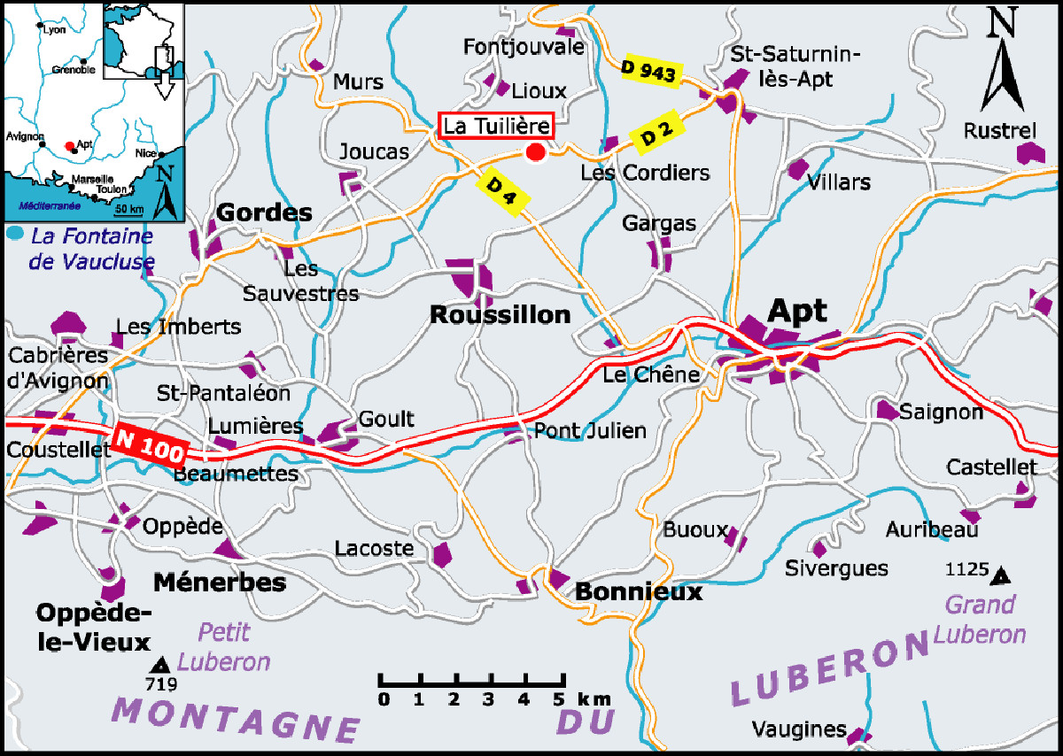 Apt Frankrijk Kaartech Pays d'Apt dans le Luberon, ocres et villages perchés