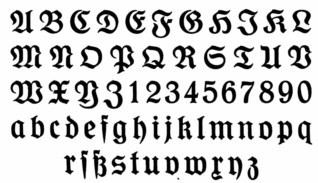 Black Letter Font levelings
