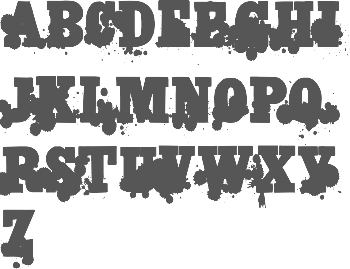 MyFonts Splatter typefaces