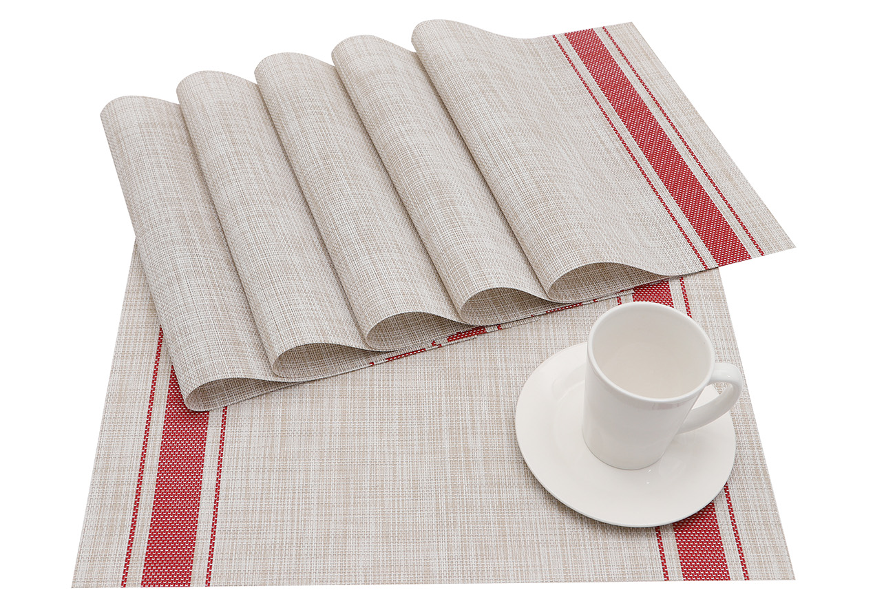 Vinyl Placemat Set of 6 (Red) Lucas Forest