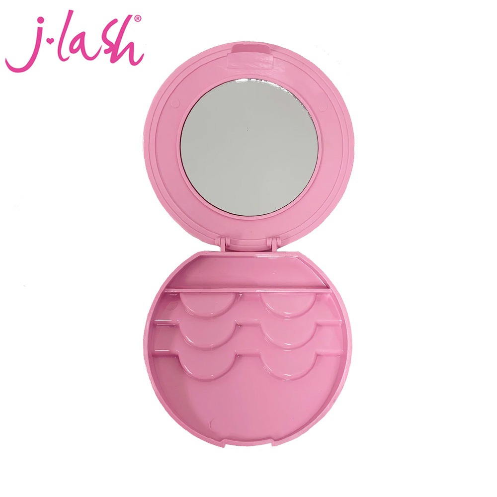 Eyelash travel case wiht mirror rosy pink Luces Beautiful