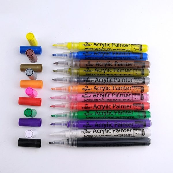Acrylic paint pens yellow flysea Luces Beautiful