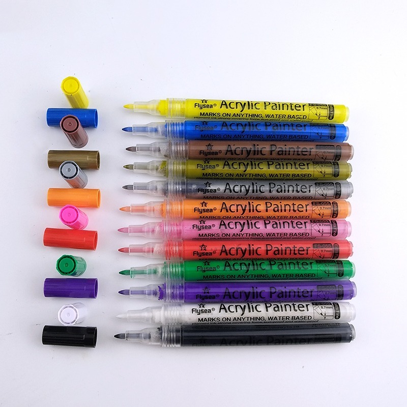 Acrylic paint pens black flysea Luces Beautiful