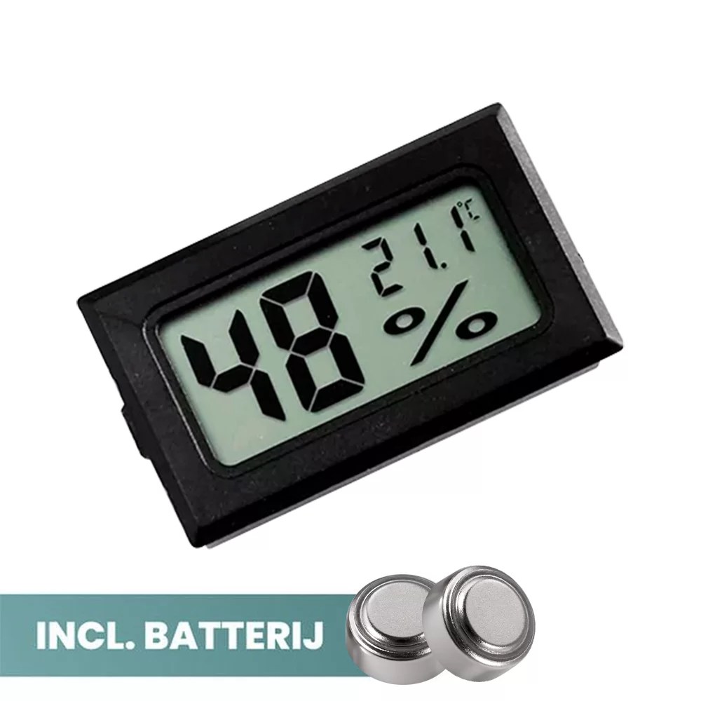 Ease Electronicz hygrometer F46 zwart Luchtkwaliteitmeter