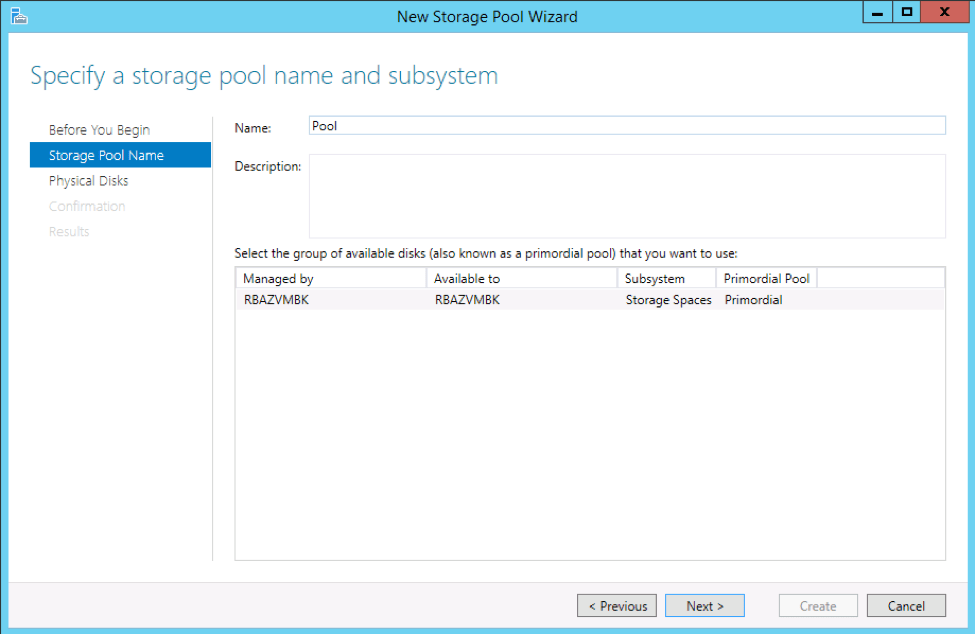 Creating Storage Pools in Azure
