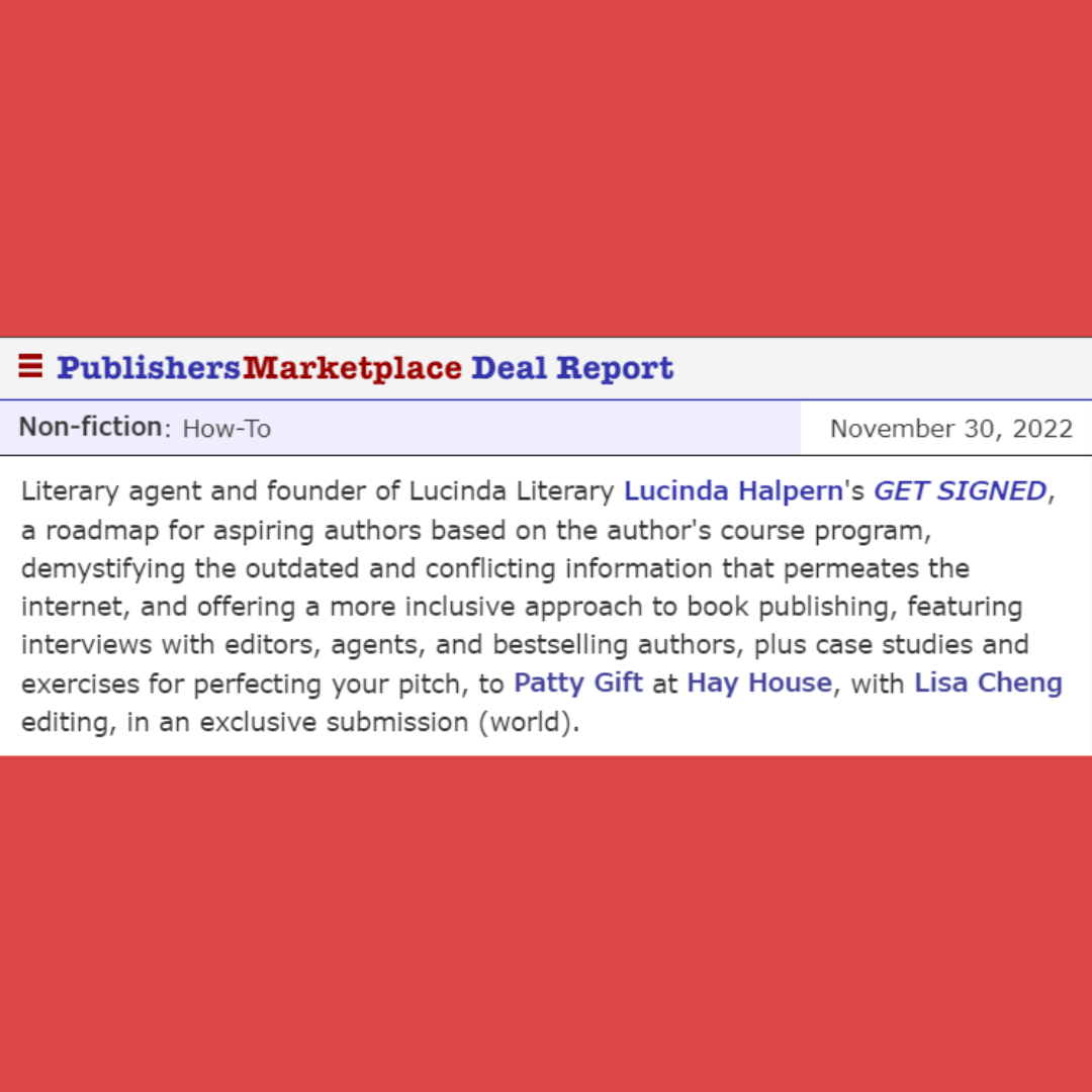 My Big Announcement Lucinda Literary Authors Representatives and