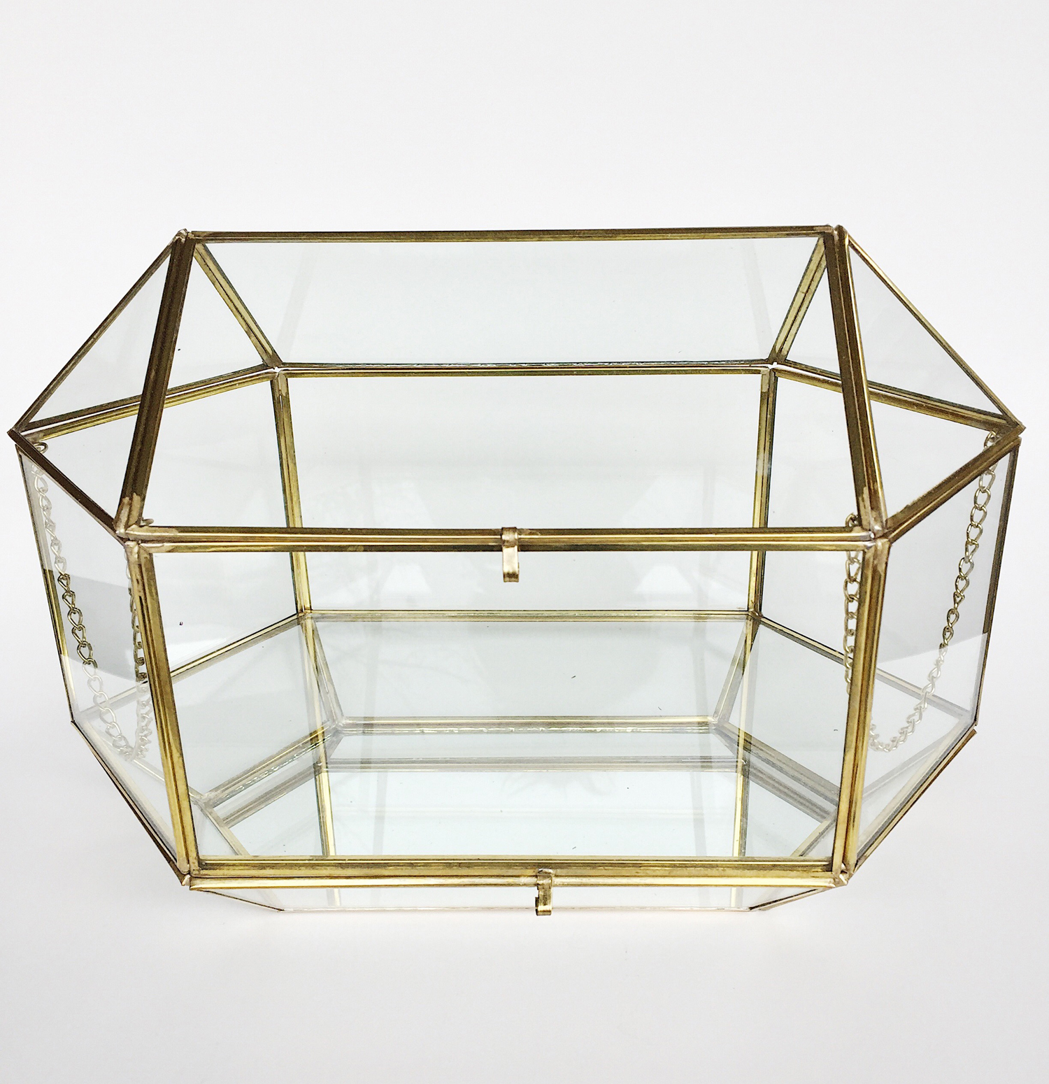 RENTAL Gold and Glass Envelope Holder Card Box